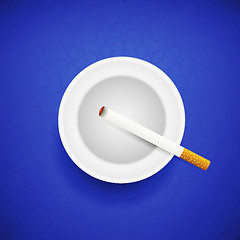 Image showing Cigarette and Ashtray