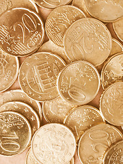 Image showing  Euro coins background vintage