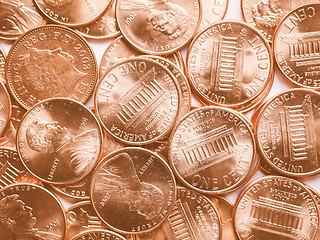Image showing  Dollar coins background vintage