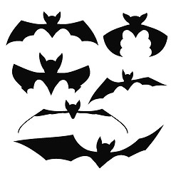 Image showing Bats Black Silhouettes