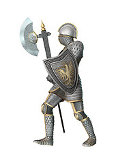 Image showing Medieval Knight on White