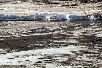 Image showing Glacial ice on a river bank, Iceland