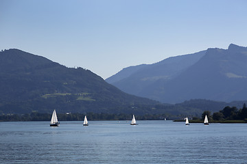 Image showing Sailing boats at lake Chiemsee, Bavaria, Germany