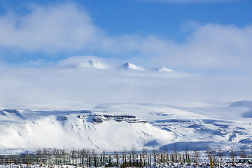 Image showing Snowy mountain landscape, Iceland