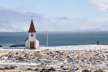 Image showing Church of Hellnar at the peninsula Snaefellsness, Iceland