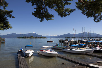 Image showing Mountain view at lake Chiemsee, Bavaria