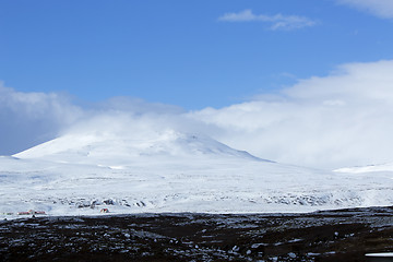 Image showing Snowy mountain landscape, Iceland