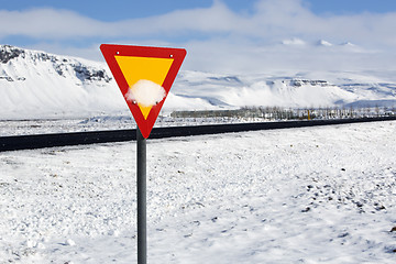 Image showing Traffic sign at the road