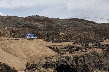 Image showing Lonely colorful house in Iceland