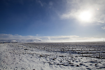 Image showing Snowy mountain landscape, Iceland