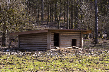 Image showing Wooden shelter for wildlife animals