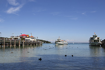 Image showing Steamships at Bavarian lake Chiemsee, Germany