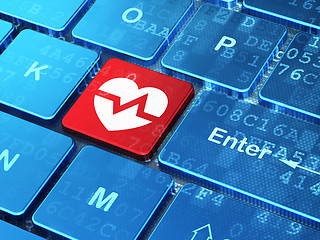 Image showing Medicine concept: Heart on computer keyboard background