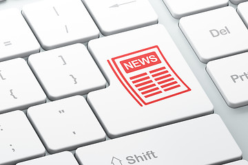 Image showing News concept: Newspaper on computer keyboard background