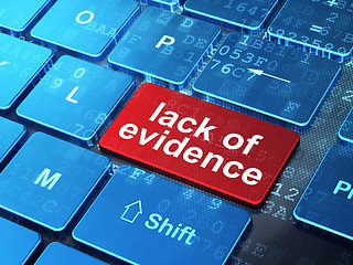 Image showing Law concept: Lack Of Evidence on computer keyboard background