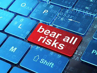 Image showing Insurance concept: Bear All Risks on computer keyboard background