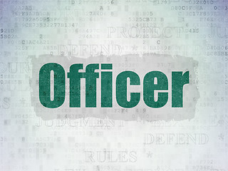 Image showing Law concept: Officer on Digital Paper background