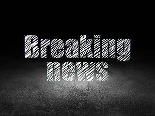 Image showing News concept: Breaking News in grunge dark room