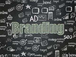 Image showing Marketing concept: Branding on School Board background