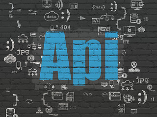 Image showing Programming concept: Api on wall background