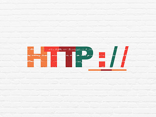 Image showing Web development concept: Http : / / on wall background