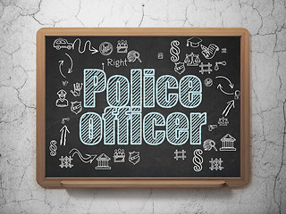 Image showing Law concept: Police Officer on School Board background