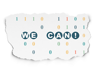 Image showing Business concept: We can! on Torn Paper background