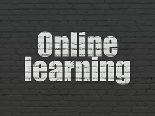 Image showing Learning concept: Online Learning on wall background