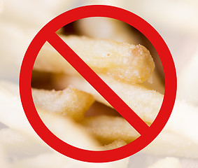 Image showing close up of french fries behind no symbol