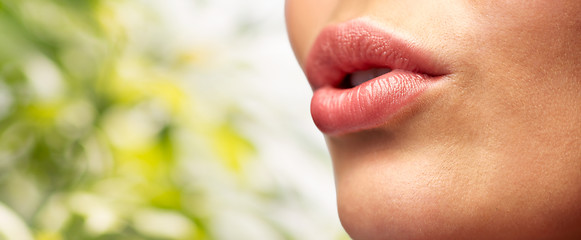 Image showing close up of young woman lips