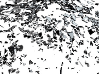 Image showing Sharp pieces of smashed glass isolated 