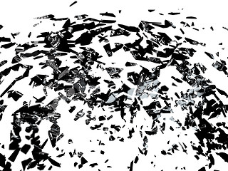 Image showing Broken glass pieces isolated on white