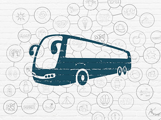 Image showing Tourism concept: Bus on wall background