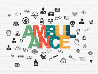 Image showing Health concept: Ambulance on wall background