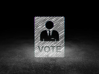 Image showing Political concept: Ballot in grunge dark room