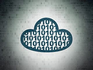 Image showing Cloud networking concept: Cloud With Code on Digital Paper background