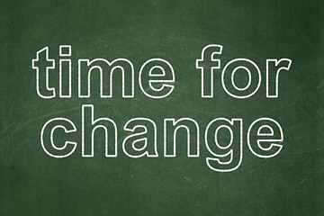 Image showing Time concept: Time for Change on chalkboard background