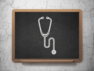 Image showing Health concept: Stethoscope on chalkboard background