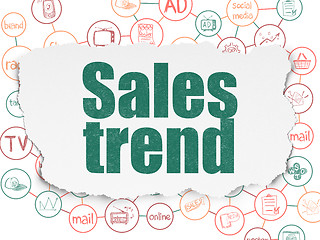 Image showing Advertising concept: Sales Trend on Torn Paper background