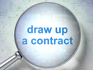 Image showing Law concept: Draw up A contract with optical glass