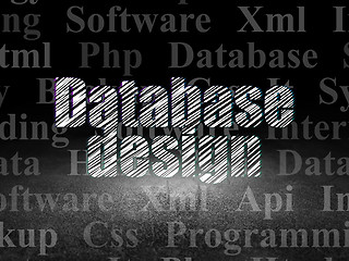 Image showing Programming concept: Database Design in grunge dark room