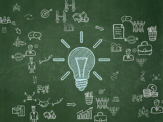 Image showing Business concept: Light Bulb on School Board background