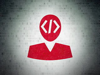 Image showing Software concept: Programmer on Digital Paper background