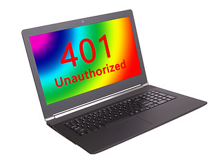 Image showing HTTP Status code - 401, Unauthorized