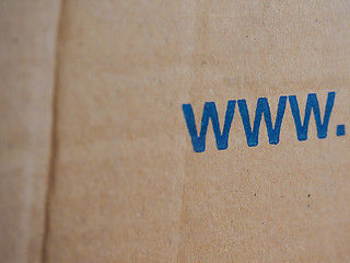 Image showing Cardboard box with www