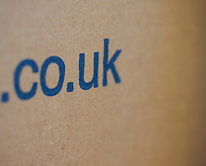 Image showing Cardboard box with co uk