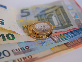 Image showing Euro coins and notes