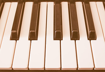 Image showing  Music keyboard keys vintage