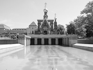 Image showing Black and white Russian Chapel in Darmstadt