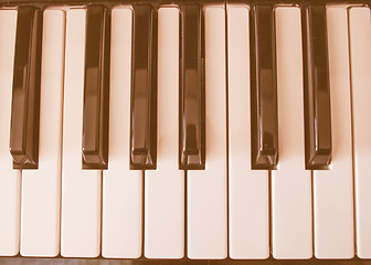Image showing  Music keyboard keys vintage